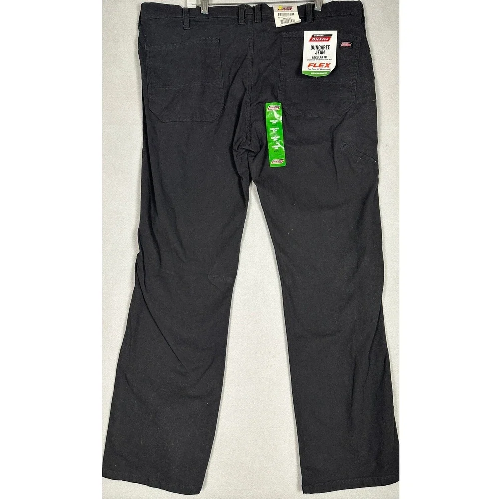NEW Dickies Dungaree Jeans Men 40X32 Black Flex Regular Fit Straight Leg Stretch